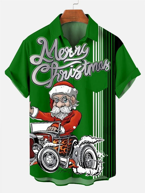 Men's Christmas Funny Graphic Short Sleeve Hawaiian Shirt